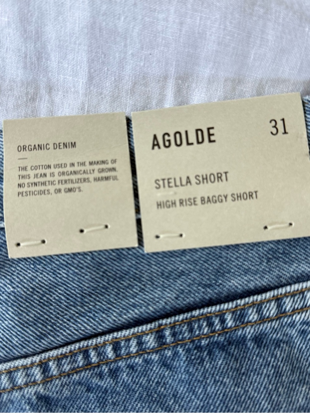 Agolde Stella High-Rise Light Denim Shorts NEW Size 31 - Picture 6 of 8